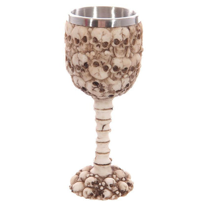 Decorative Gothic Multi Skulls and Spine Goblet - DuvetDay.co.uk