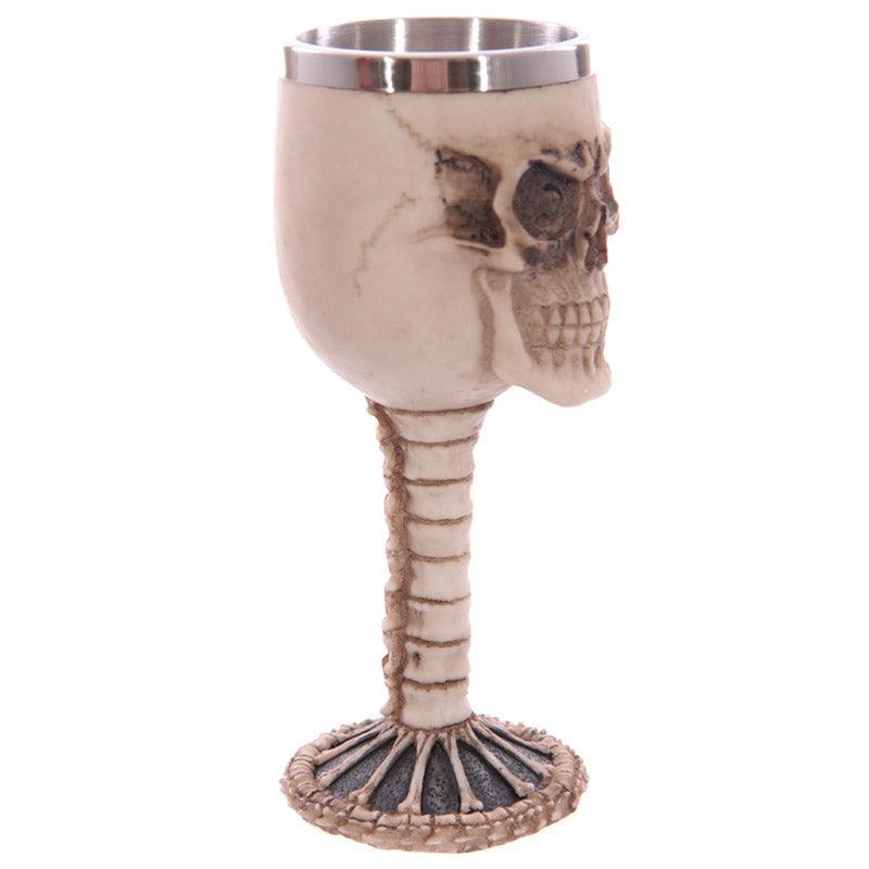 Decorative Gothic Skull and Spine Goblet - DuvetDay.co.uk