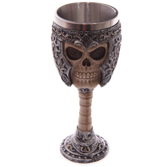 Decorative Gothic Warrior Skull Goblet - DuvetDay.co.uk