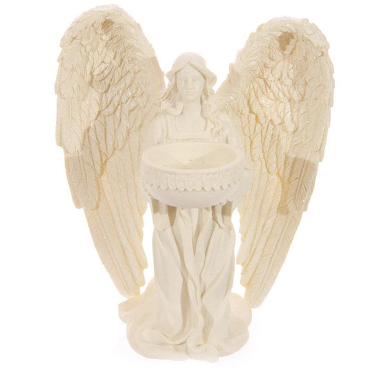 Decorative Kneeling Angel Cream Tea Light Holder - DuvetDay.co.uk