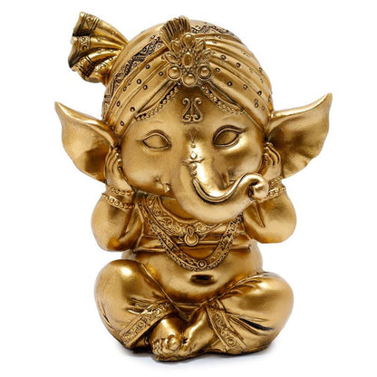 Decorative Set of 3 Ganesh Figurines - Speak No See No Hear No Evil - DuvetDay.co.uk