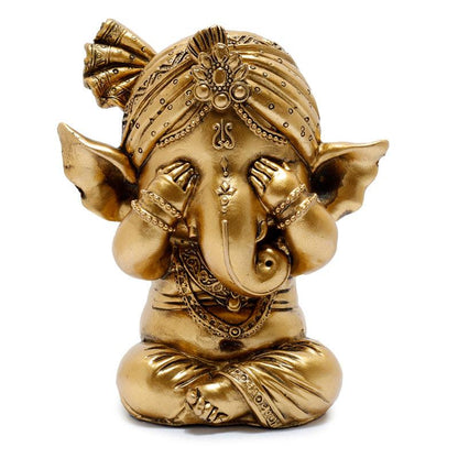 Decorative Set of 3 Ganesh Figurines - Speak No See No Hear No Evil - DuvetDay.co.uk