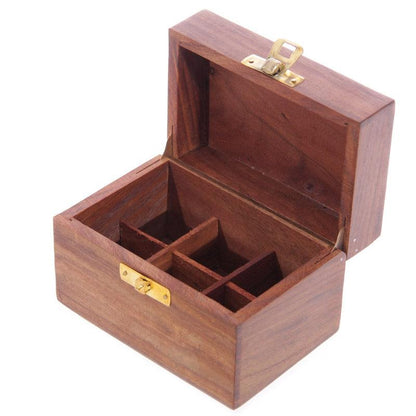 Decorative Sheesham Wood Floral Compartment Box Small - DuvetDay.co.uk