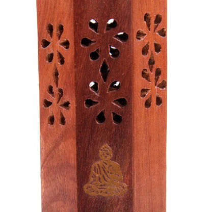 Decorative Sheesham Wood Incense Tower - DuvetDay.co.uk
