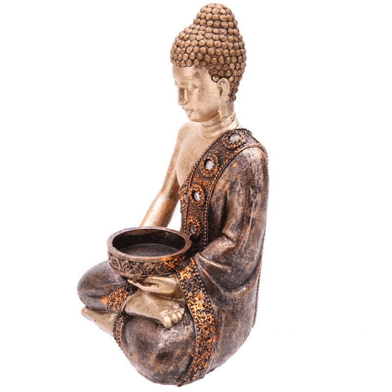 Decorative Thai Buddha Figurine Tea Light Holder - DuvetDay.co.uk