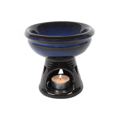 Deep Bowl Blue Oil Burner - DuvetDay.co.uk
