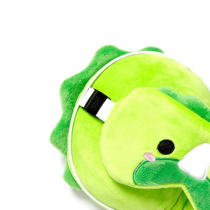 Dinosaur Relaxeazzz Plush Round Travel Pillow & Eye Mask Set - DuvetDay.co.uk