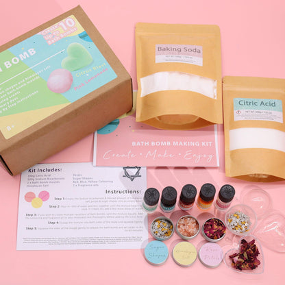 DIY Bath Bomb Kit - Pink Lemonade & Citrus Blast - DuvetDay.co.uk