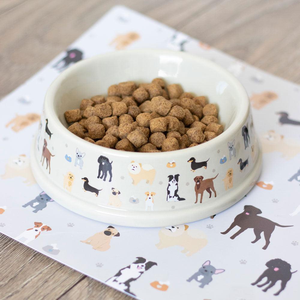 Dog Print Food Bowl - DuvetDay.co.uk