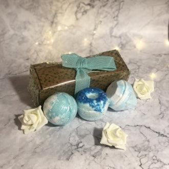 Donut Shaped Bath Bombs Mixed Gift Pack - Blue Set