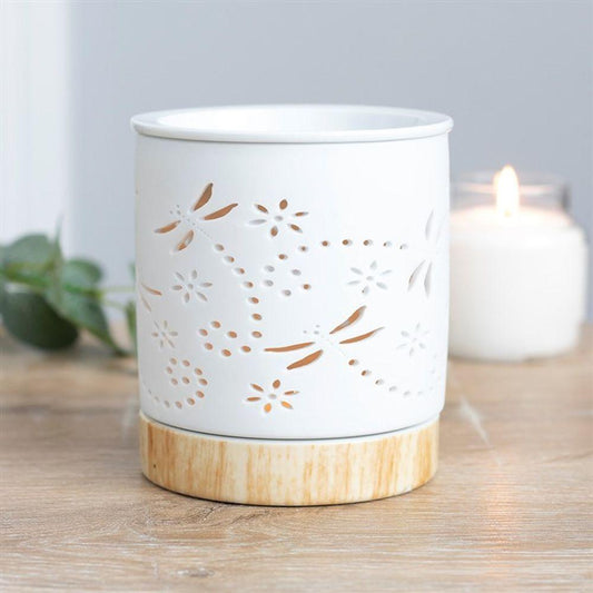 Dragonfly Matte Ceramic Oil Burner - DuvetDay.co.uk