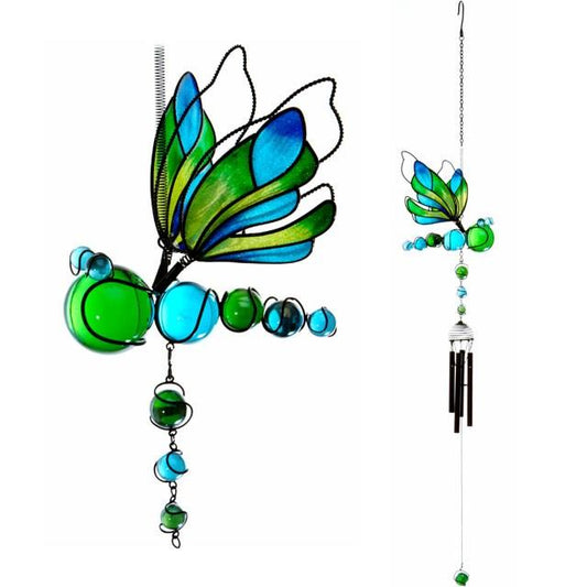 Dragonfly Windchime – blue green - DuvetDay.co.uk