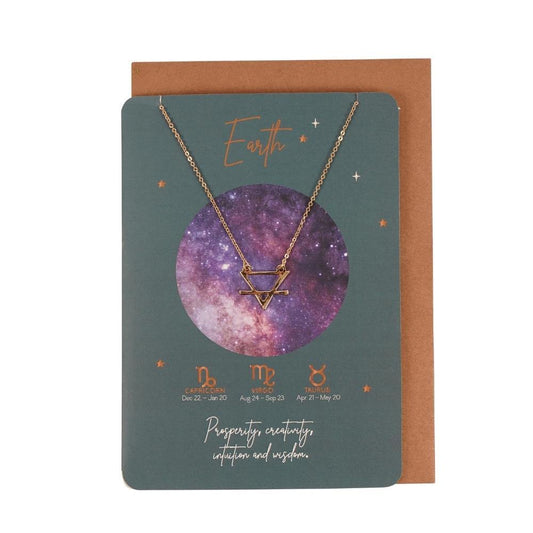 Earth Element Zodiac Necklace Card - DuvetDay.co.uk