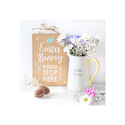 Easter Bunny Stop Here Hanging Sign - DuvetDay.co.uk