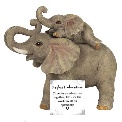 Elephant Adventure Mother and Baby Elephant Ornament - DuvetDay.co.uk