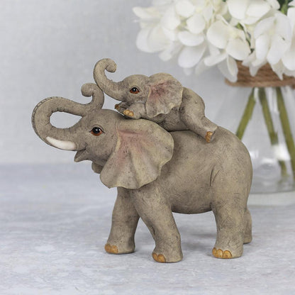 Elephant Adventure Mother and Baby Elephant Ornament - DuvetDay.co.uk