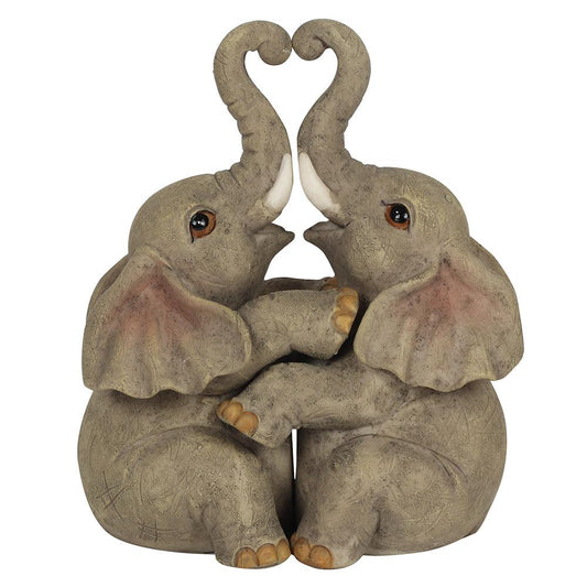 Elephant Embrace Elephant Couple Ornament - DuvetDay.co.uk