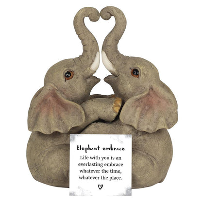 Elephant Embrace Elephant Couple Ornament - DuvetDay.co.uk