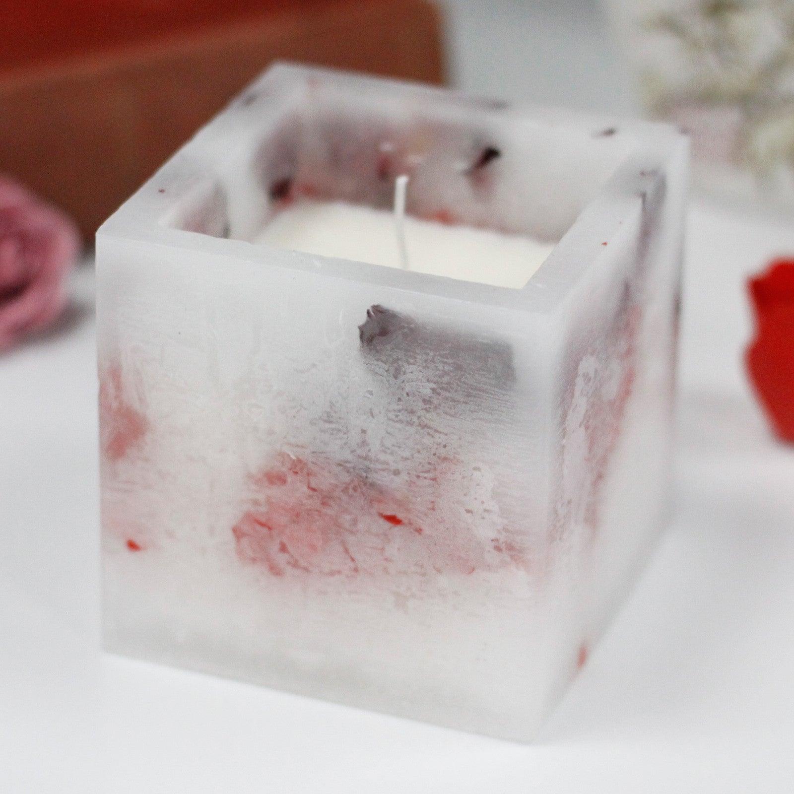Enchanted Candle - Large Square - Rose - DuvetDay.co.uk
