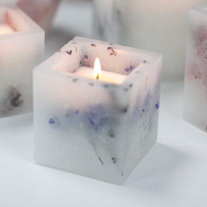 Enchanted Candle - Small Square Jar - Lavender - DuvetDay.co.uk