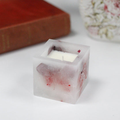 Enchanted Candle - Small Square Jar - Rose - DuvetDay.co.uk