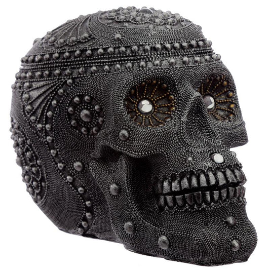 Fantasy Beaded Large Skull Ornament - DuvetDay.co.uk