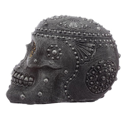Fantasy Beaded Large Skull Ornament - DuvetDay.co.uk