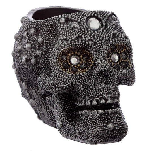 Fantasy Beaded Skull Tea Light Candle Holder - DuvetDay.co.uk