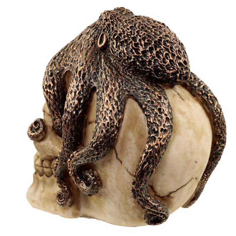 Fantasy Bronze Octopus Skull Ornament