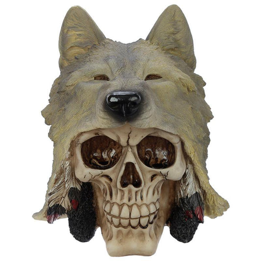 Fantasy Skull with Wolf Head Ornament - DuvetDay.co.uk