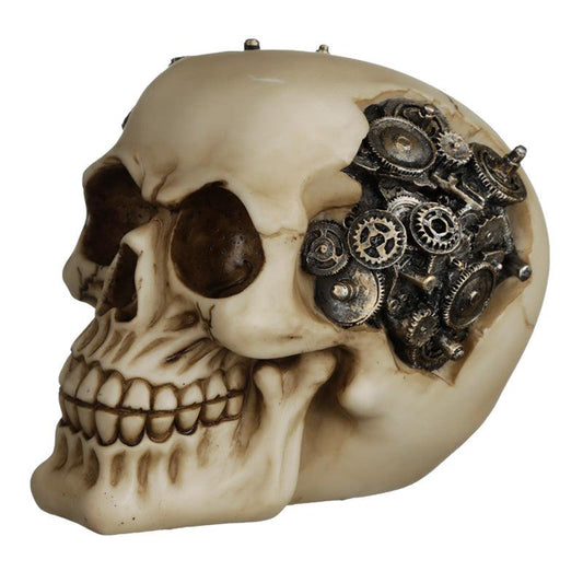 Fantasy Steampunk Skull Ornament - Cogs and Gears - DuvetDay.co.uk