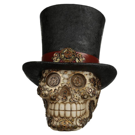Fantasy Steampunk Skull Ornament - Top Hat - DuvetDay.co.uk