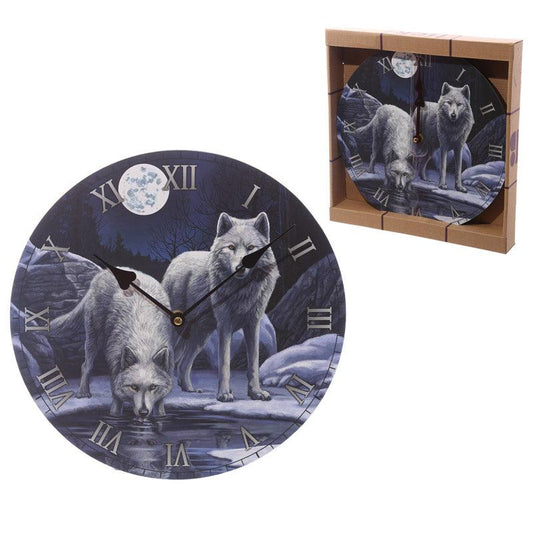 Fantasy Wolf Warriors of Winter Decorative Wall Clock - DuvetDay.co.uk