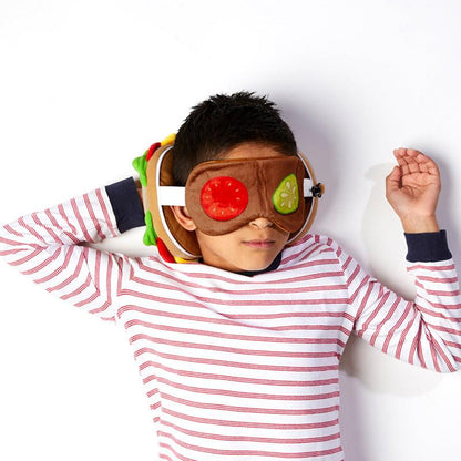 Fast Food Burger Relaxeazzz Plush Round Travel Pillow & Eye Mask Set - DuvetDay.co.uk