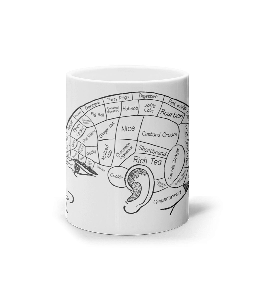 Favourite Biscuit Brain Gift Mug. Thinking of biscuits? - DuvetDay.co.uk