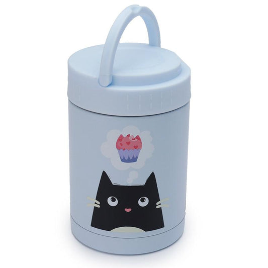 Feline Fine Cat Stainless Steel Insulated Food Snack/Lunch Pot 500ml - DuvetDay.co.uk