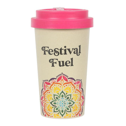 Festival Fuel Mandala Bamboo Eco Travel Mug - DuvetDay.co.uk