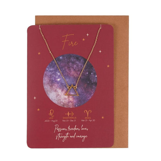 Fire Element Zodiac Necklace Card - DuvetDay.co.uk