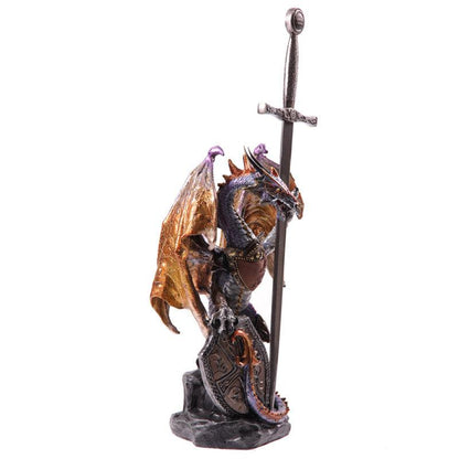 Fire Shield Dark Legends Dragon Figurine - DuvetDay.co.uk