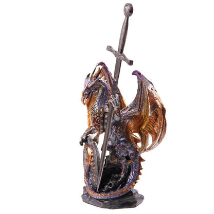 Fire Shield Dark Legends Dragon Figurine - DuvetDay.co.uk