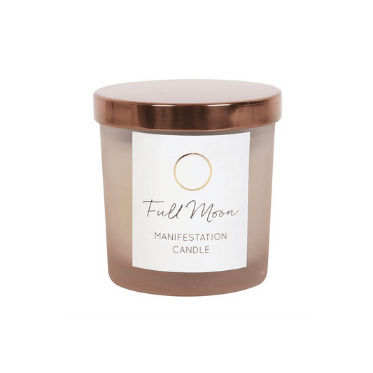 Full Moon Eucalyptus Manifestation Candle with Tiger's Eye - DuvetDay.co.uk