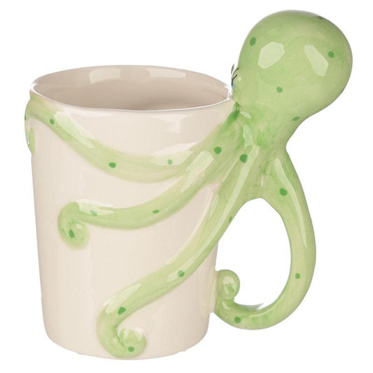 Fun Novelty Sealife Design Octopus Shaped Handle Ceramic Mug - DuvetDay.co.uk