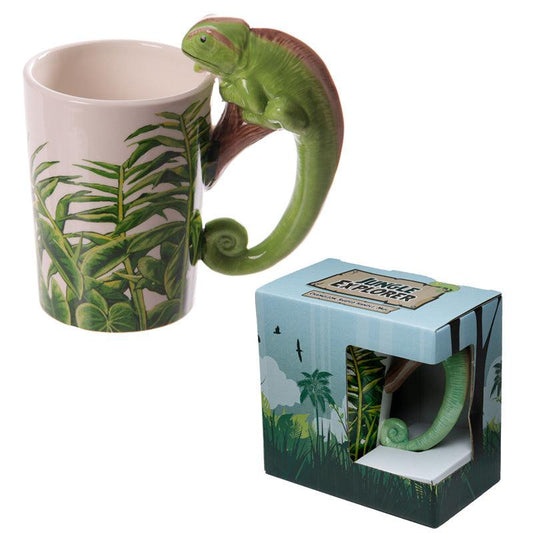 Fun Rainforest Decal Chameleon Ceramic Mug - DuvetDay.co.uk