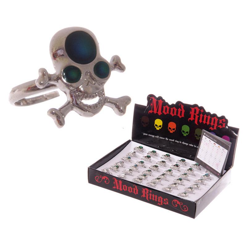 Fun Skull and Cross Bone Mood Rings - DuvetDay.co.uk