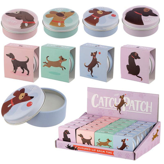 Funky Lip Balm in a Tin - Catch Patch Dog Design - DuvetDay.co.uk