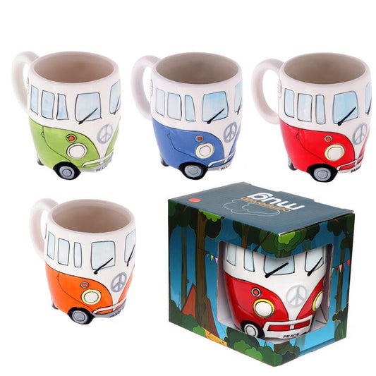 Funky Novelty Camper Van Design Ceramic Mug - DuvetDay.co.uk