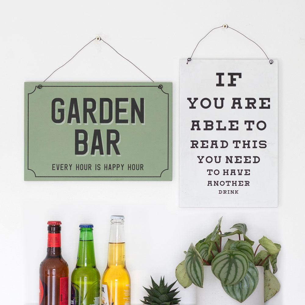 Garden Bar Hanging Sign - DuvetDay.co.uk