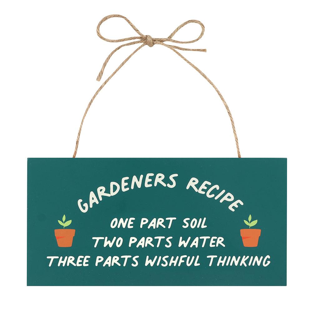 Gardeners Recipe Hanging Sign - DuvetDay.co.uk