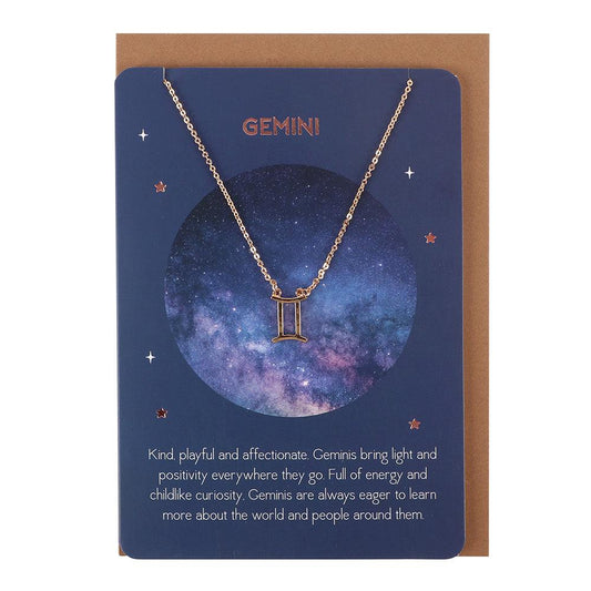 Gemini Zodiac Necklace Card - DuvetDay.co.uk
