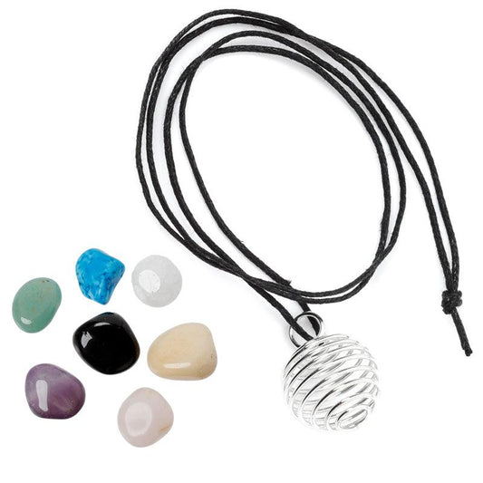 Gemstone Necklace Kit with Assorted Stones - DuvetDay.co.uk